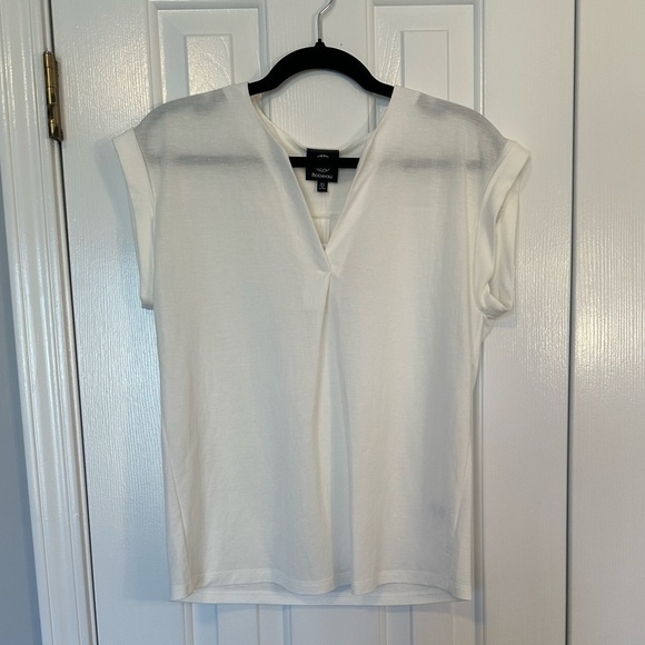 NWT BOBEAU V Neck white top blouse dolman cap sleeves women's size XS NEW - Picture 4 of 7